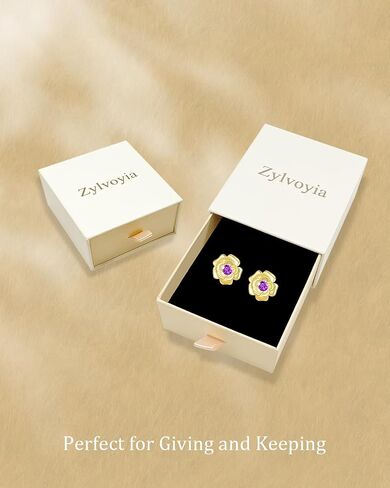 14K Gold Plated Rose Stud Earrings, Hypoallergenic with 925 Sterling Silver Posts, Birthstone Jewelry for Women, Dainty Anniversary Birthday Gifts in Saudi Arabia