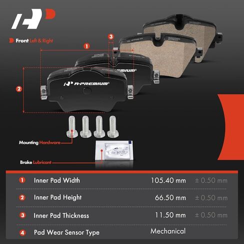 مجموعة تيل فرامل قرصية سيراميكية أمامية وخلفية A-Premium متوافقة مع موديلات مختارة من BMW وMini - X1 2016-2022، Cooper Countryman، 228i Gran Coupe، 228i xDrive Gran Coupe، X2، Cooper Clubman، 8 قطع in Saudi Arabia