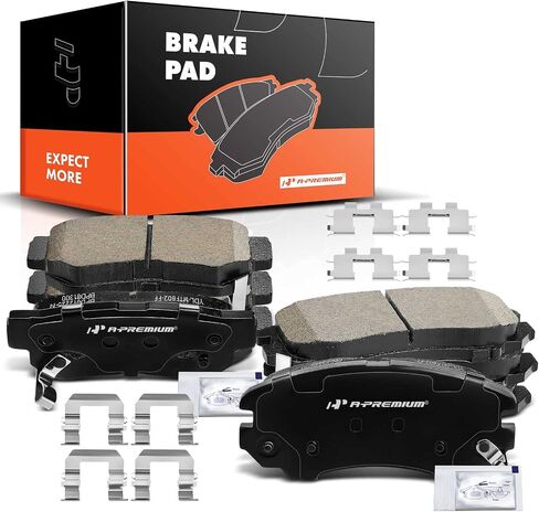 A-Premium Front and Rear Ceramic Disc Brake Pads Set Compatible with Select Hyundai and Kia Models - Elantra 2007-2008, Sonata 2003-2008, Tucson 2005-2009, Optima 2002-2010, For Sportage 2005-2010 in Saudi Arabia