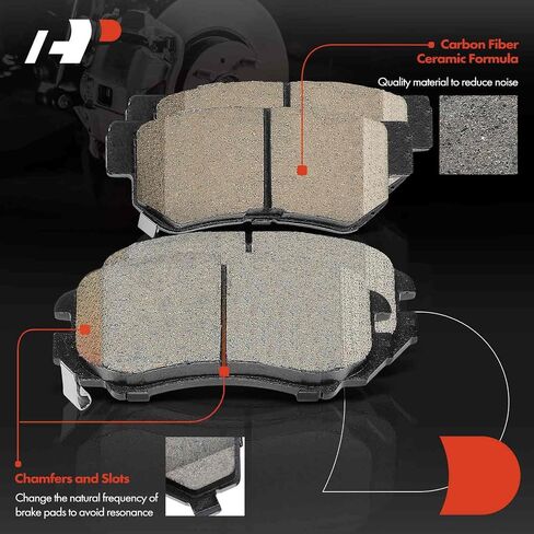 A-Premium Front and Rear Ceramic Disc Brake Pads Set Compatible with Select Hyundai and Kia Models - Elantra 2007-2008, Sonata 2003-2008, Tucson 2005-2009, Optima 2002-2010, For Sportage 2005-2010 in Saudi Arabia