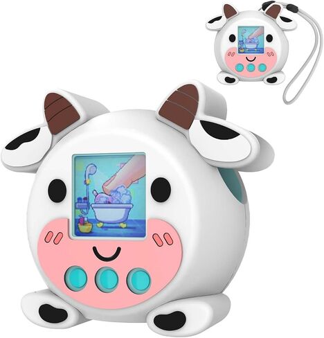 Cute Silicone Case for Punirunes Virtual Pet Case, Protective Skin Cover Compatible with Punirunes Interactive Digital Pet Case, Punirunes Case with Lanyard (Yellow Dog) in Kuwait