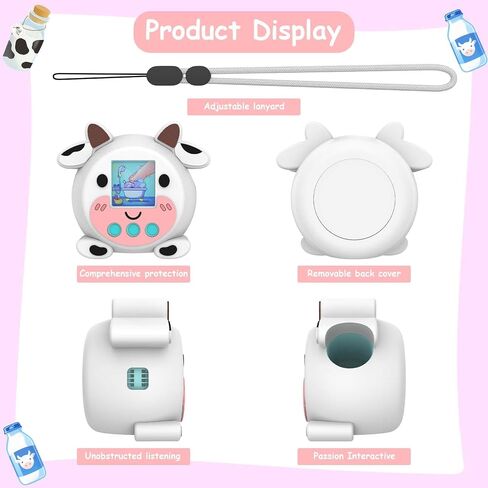 Cute Silicone Case for Punirunes Virtual Pet Case, Protective Skin Cover Compatible with Punirunes Interactive Digital Pet Case, Punirunes Case with Lanyard (Yellow Dog) in Kuwait
