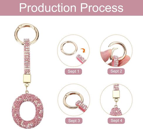 MECCANIXITY Bling Car Letter Charm, Car Rear View Mirror Charm Pink Initial Letter Interior Decoration Hanging Crystal Ornaments for Women, Bags DIY, E in Saudi Arabia