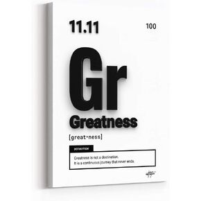 Inktuitive 'Periodic Greatness' Inspirational Wall Art w/Black Frame | Elements of Success Canvas Print | Periodic Table Motivational Décor for Bedroom, Living Room & Business Office | 16 x 12 Inches in Saudi Arabia