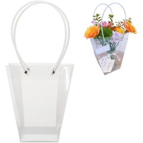 BBJ يلف أكياس الزهور للباقات أكياس زهرة واضحة مع مستلزمات تعبئة التغليف من متجر زهور ، 5 أجهزة كمبيوتر ، عيد الحب (11.4x5.9x16.7 بوصة) ... in Kuwait