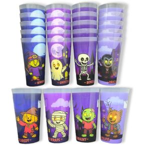 Revè Wild Animal Rock Band Cups - مجموعة من 24 | كؤوس الأطفال الممتعة والقابلة لإعادة الاستخدام مع علامة تسمية SPOT | كوب بلاستيكي مخصص | Tumblers خالية من BPA | أعلى غسالة الصحون آمنة | معاد تدويرها وإعادة التدوير in Kuwait