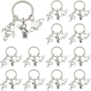 SUPERFINDINGS 16Pcs Planet Astronaut Keychain Alloy Spaceman Rocket Charms Pendants Keyring Space Theme Accessories with Keyring Astronaut Space Party Favors for Backpack Bag Purse Gifts in Kuwait
