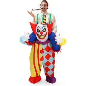 Inflatable Piggyback Costume for Adult, Funny Blow up Halloween Ride on Suit,Witch,Clown Cosplay in Kuwait