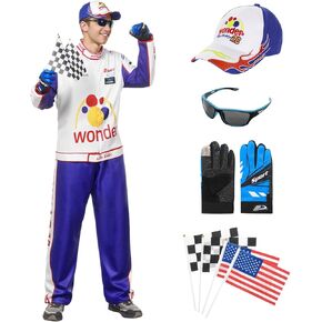 DreamJ Racecar Driver Costume Men Adult,Racing Costume Men 10 Pcs for Halloween Costumes Cosplay Set in Kuwait