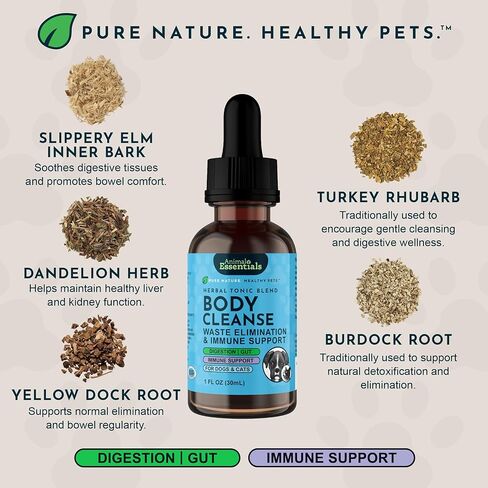 تطهير الجسم من Animal Essentials - دعم الكبد للكلاب والقطط، قطرات عصير الكبد السائلة، التخلص من النفايات الصحية، صبغة الأعشاب العضوية - 1 أونصة سائلة in Kuwait