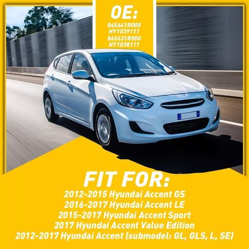 1 Pair Fog Light Cover Bezel Grille for Hyundai Accent 2012-2017 Replacement for 865631R000, 865641R000 in Saudi Arabia