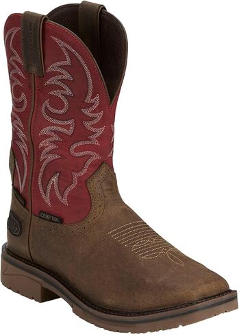 Justin Men's Broncy Waterproof Western Work Boot Composite Toe - Se4753 in Saudi Arabia