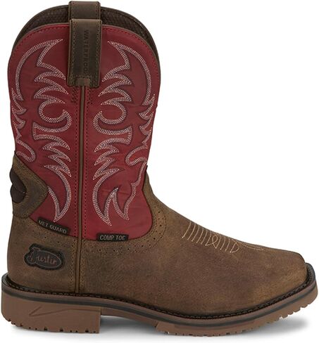 Justin Men's Broncy Waterproof Western Work Boot Composite Toe - Se4753 in Saudi Arabia