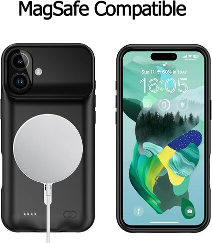 Battery Case for iPhone 16 Pro Max, [12000mAh] Enhanced Portable Protective Qi Wireless Charger Case Battery Pack with CarPlay Wireless Charging Case Compatible for iPhone 16 Pro Max (6.9 inch)-Black in Saudi Arabia