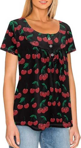Showudesigns Womens Tops S-4XL Teen Girls Short Sleeves Top Casual Clothes in Saudi Arabia