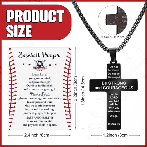 Sumind 6Set Christian Baseball Gifts Bulk Include 6 Religious Men Baseball Cross Necklaces 6 Inspirational Bible Quote Cards for School Office Club Sports Player Birthday Favors Supplies in Saudi Arabia
