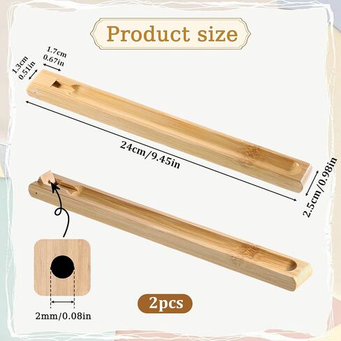 2 Pieces Incense Holder for Sticks with Adjustable Holder Natural Bamboo Incense Stick Wood Stick Angle Home Incenses Burner with Ash Collector Incenss Burner for Meditation Yoga Relaxation Home Decor in Saudi Arabia