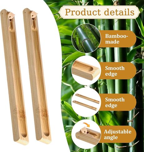 2 Pieces Incense Holder for Sticks with Adjustable Holder Natural Bamboo Incense Stick Wood Stick Angle Home Incenses Burner with Ash Collector Incenss Burner for Meditation Yoga Relaxation Home Decor in Saudi Arabia