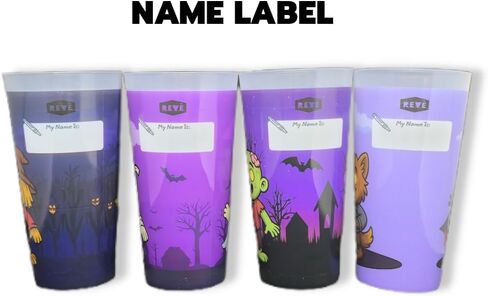 Revè Wild Animal Rock Band Cups - مجموعة من 24 | كؤوس الأطفال الممتعة والقابلة لإعادة الاستخدام مع علامة تسمية SPOT | كوب بلاستيكي مخصص | Tumblers خالية من BPA | أعلى غسالة الصحون آمنة | معاد تدويرها وإعادة التدوير in Kuwait