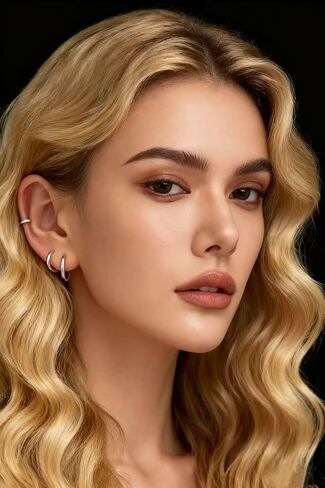 Hypoallergenic Huggie Hoop Earrings for Women Men 6mm/8mm/10mm/12mm Width Helix Tragus Lobe Cartilage Pierced Earrings 925 Sterling Silver Needle Simple Punk Jewelry +Gift Box in Saudi Arabia
