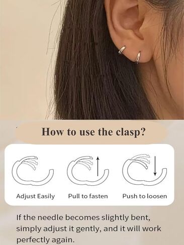 Hypoallergenic Huggie Hoop Earrings for Women Men 6mm/8mm/10mm/12mm Width Helix Tragus Lobe Cartilage Pierced Earrings 925 Sterling Silver Needle Simple Punk Jewelry +Gift Box in Saudi Arabia
