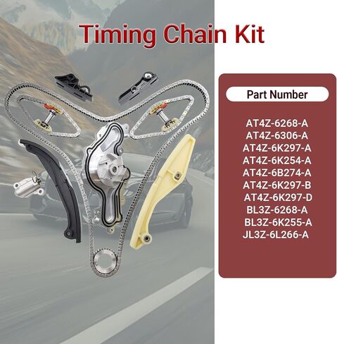 AT4Z-6268-A Timing Chain Kit with Water Pump (14pcs) Compatible with F150 3.5L 2015-2017, Edge 3.5L 2011-2016, Explorer 2011-2017, Taurus 2013-2019 Direct Timing Chain Replace OE BL3Z-6268-A in Kuwait