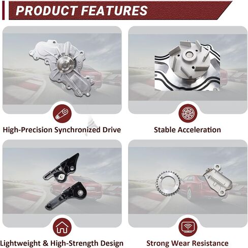AT4Z-6268-A Timing Chain Kit with Water Pump (14pcs) Compatible with F150 3.5L 2015-2017, Edge 3.5L 2011-2016, Explorer 2011-2017, Taurus 2013-2019 Direct Timing Chain Replace OE BL3Z-6268-A in Kuwait