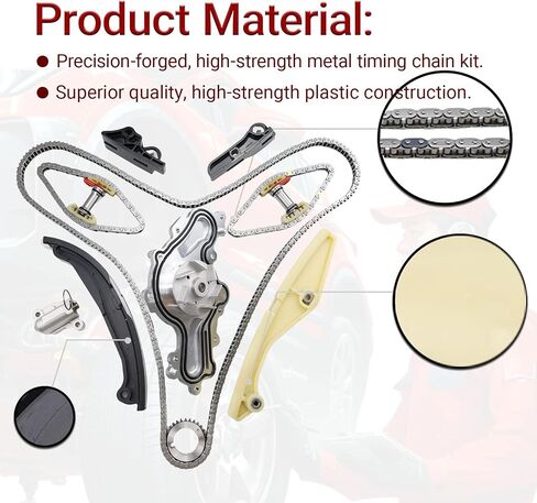 AT4Z-6268-A Timing Chain Kit with Water Pump (14pcs) Compatible with F150 3.5L 2015-2017, Edge 3.5L 2011-2016, Explorer 2011-2017, Taurus 2013-2019 Direct Timing Chain Replace OE BL3Z-6268-A in Kuwait