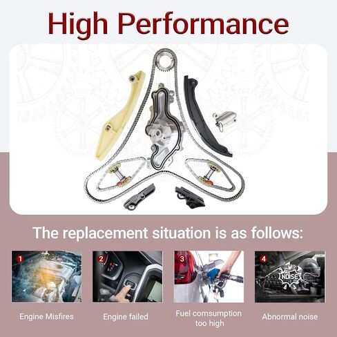 AT4Z-6268-A Timing Chain Kit with Water Pump (14pcs) Compatible with F150 3.5L 2015-2017, Edge 3.5L 2011-2016, Explorer 2011-2017, Taurus 2013-2019 Direct Timing Chain Replace OE BL3Z-6268-A in Kuwait
