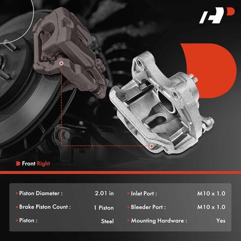 A-Premium Disc Brake Caliper Assembly with Bracket Compatible with Select Nissan Models - Maxima 2003 2004 2005 2006 2007 2008 2008, V6 3.5L - Front Right Passenger Side in Saudi Arabia