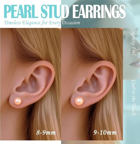 earrings studs for women pearl earrings Sterling Silver AAAAA+ Hypoallergenic White purple pink Freshwater Cultured Handpicked with Genuine Cultured pearl studs Birthday Wedding Jewelry Gift in Saudi Arabia