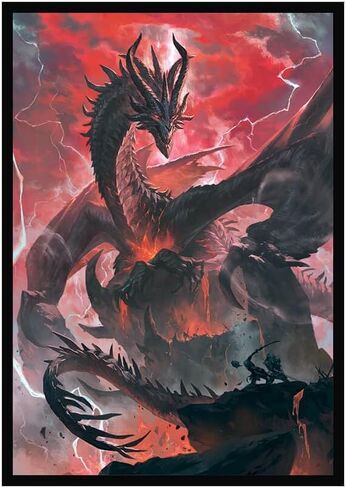 Fantasy North - Phorgoros - Plutonium Dragon - 100 Smooth Matte TCG Trading Card Sleeves - Fits Magic MTG Commander Pokemon and Other Card Games - Playing Card Sleeves in Saudi Arabia