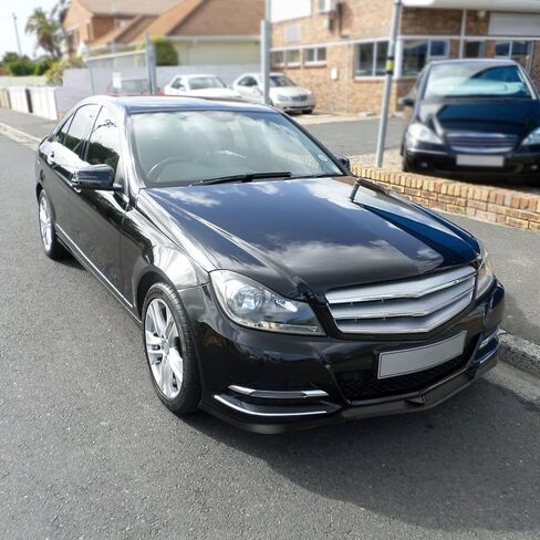 Spec-D Tuning Matte Black Front Bumper Lip Splitter Spoiler 3PC متوافق مع 2012-2014 Mercedes Benz W204 in Kuwait