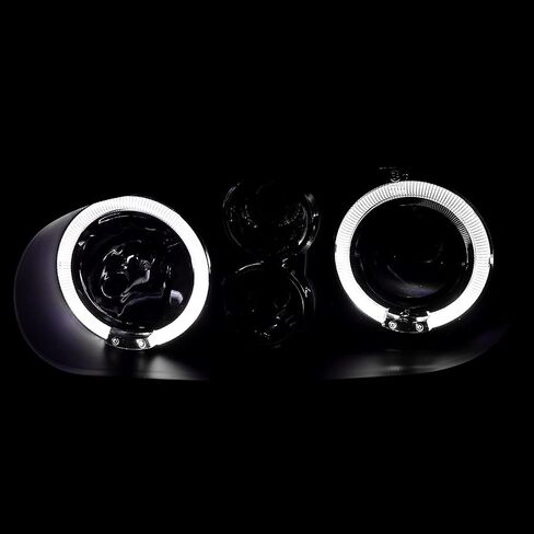 SPEC-D TUNING Black Smoke Dual Halo Projector Headlights Compatible with 1999-2006 Volkswagen Golf, Golf GTI VW MK4 Left + Right Pair Headlamps Assembly in Saudi Arabia