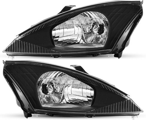 JSBOYAT Headlight Assembly Replacement for 2000 to 2004 Ford Focus Headlamp(Chrome Housing Amber Reflector) in Saudi Arabia