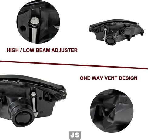 JSBOYAT Headlight Assembly Replacement for 2000 to 2004 Ford Focus Headlamp(Chrome Housing Amber Reflector) in Saudi Arabia