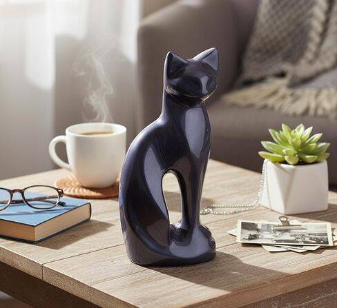 eSplanade- Cat Kitten Shape Cremation urn | Memorial Funeral Burial Full-Size urn for Ashes| Size - 9 inches. in Kuwait