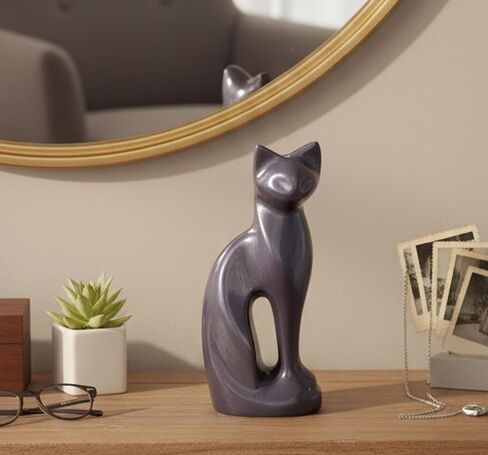 eSplanade- Cat Kitten Shape Cremation urn | Memorial Funeral Burial Full-Size urn for Ashes| Size - 9 inches. in Kuwait