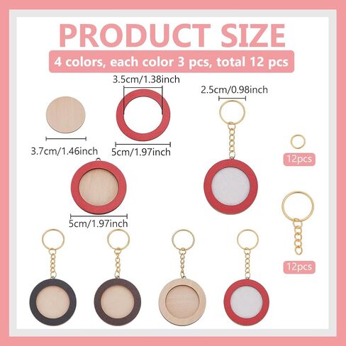 FREEBLOSS 12 Pcs Mini Embroidery Frame Keychain Wooden Frame Keychain Handmade Embroidered Keychains in Saudi Arabia