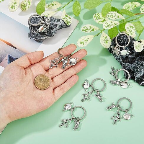 SUPERFINDINGS 16Pcs Planet Astronaut Keychain Alloy Spaceman Rocket Charms Pendants Keyring Space Theme Accessories with Keyring Astronaut Space Party Favors for Backpack Bag Purse Gifts in Saudi Arabia