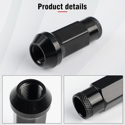 M12x1.5 Open End Lug Wheel Nut Set – 20 PCS Tapered Acorn Seat Wheel Nuts with Socket Key, Compatible with Toyota, Honda, Chevy, Ford, Hyundai, Lexus (Titanium M12 x P1.5) in Kuwait