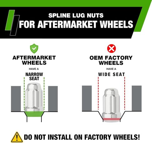 DPAccessories Lug Nuts Compatible with 2009-2013 Toyota Corolla | Black Spline Style | Aftermarket Aluminum Wheels Only | Set of 20 Wheel Nuts & 1 Tool | DTOCOR10A-BK/1 in Saudi Arabia