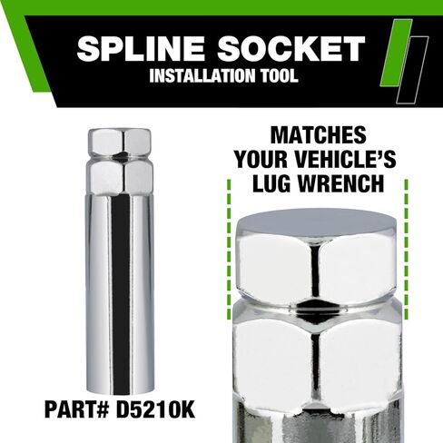 DPAccessories Lug Nuts Compatible with 2009-2013 Toyota Corolla | Black Spline Style | Aftermarket Aluminum Wheels Only | Set of 20 Wheel Nuts & 1 Tool | DTOCOR10A-BK/1 in Saudi Arabia