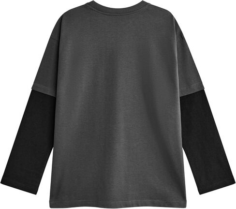 Hot Wheels Boys' Grey Long-Sleeved T-Shirt, Size 7-8 Years, Slim Fit, Officially Licensed in Saudi Arabia