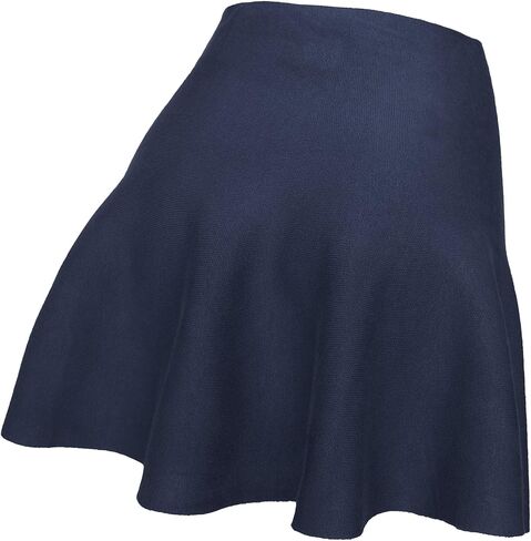 KMystic Womens Mini Winter Thick Knit Stretchy Flared Skater Skirt in Saudi Arabia