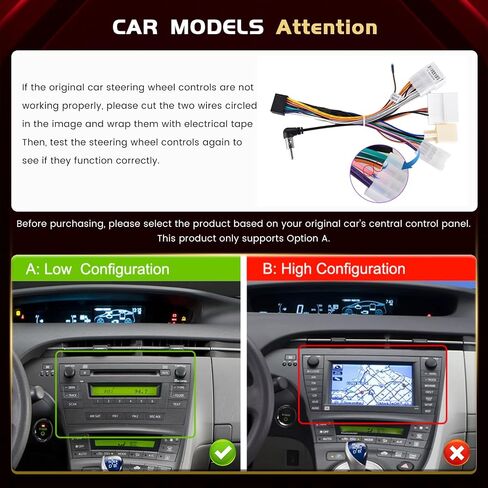 راديو ستيريو للسيارة 8 Core 6+128G Android 13 لسيارة Toyota Prius 2010-2015 Wireless Carplay Android Auto، 9 بوصة IPS 1280 * 720 شاشة لمس ستيريو مع BT 5.0/32 EQ DSP/AHD كاميرا احتياطية/GPS/WiFi/FM RDS in Saudi Arabia