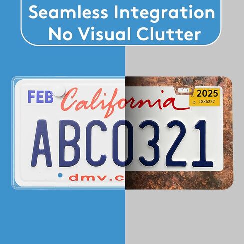 Transparent License Plate Frames 2 Pack,License Plate Holder Without Obstruction.Rustproof, Rattle Proof & Weatherproof Universal Car Accessories with Screw Caps (White),by Malomatt in Saudi Arabia