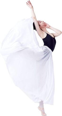 720 Degree Lyrical Dance Skirt for Women, Elastic Waist Long Dance Skirt for Ballet Belly Photography Performance in Kuwait
