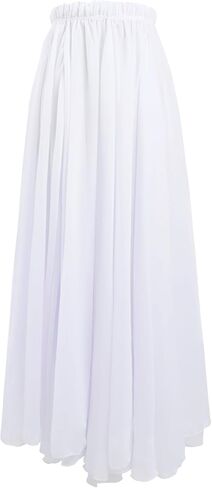 720 Degree Lyrical Dance Skirt for Women, Elastic Waist Long Dance Skirt for Ballet Belly Photography Performance in Kuwait