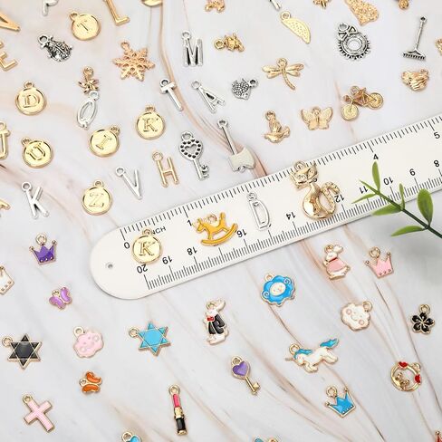 SANNIX 400Pcs Charms for Jewelry Making, Assorted Gold Enamel Charms Jewelry Bangle Charm Pendants Bracelet Necklace Earrings Making and Crafting in Kuwait